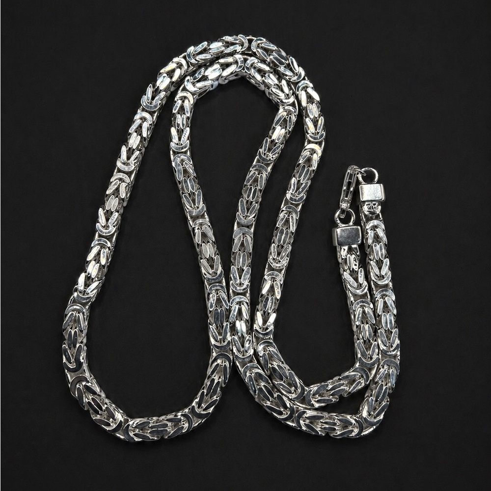 925 Sterling Silver Byzantine Chain Men’s Necklace Size 26” - Picture 17 of 17